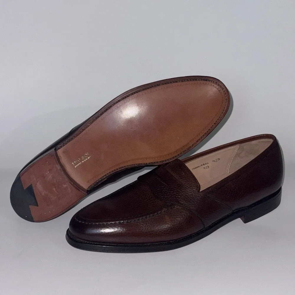 Peal & Co. Brooks Brothers Men's Size 10 Brown Leather Penny Loafers Dress Shoes